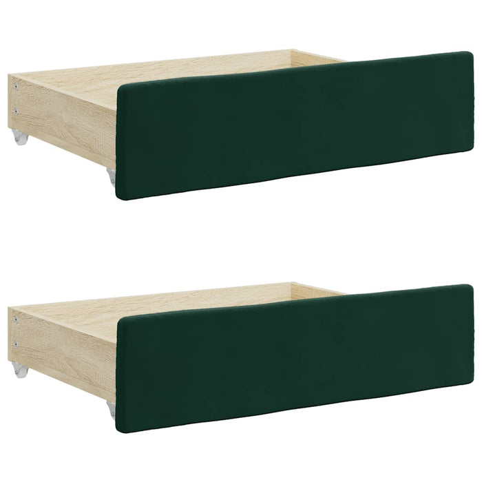 Pat de zi cu extensie și sertare verde închis 80x200 cm catifea WALTI