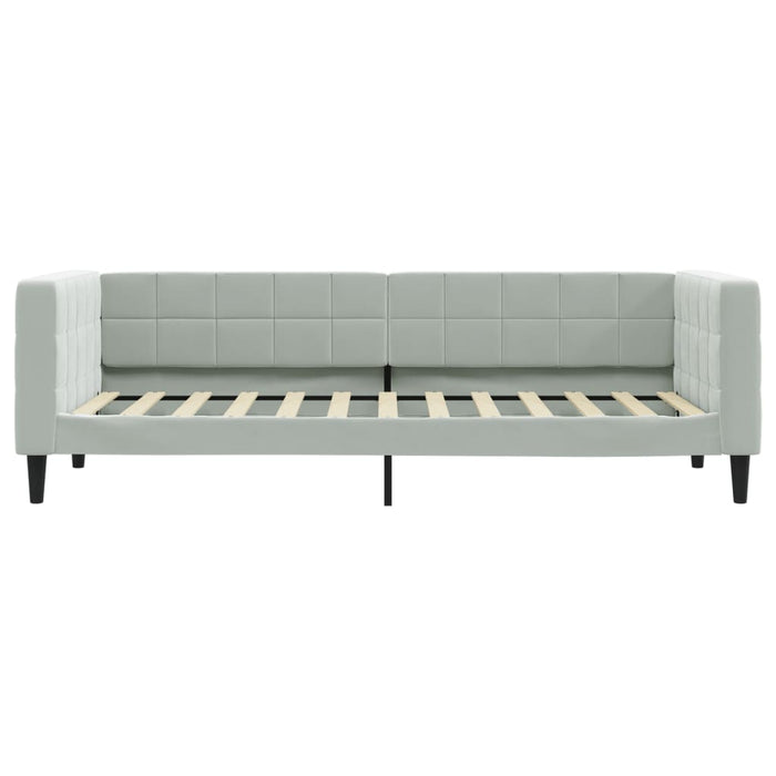 Pat de zi cu extensie și sertare, gri deschis 90x200 cm catifea - WALTI WALTI