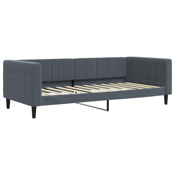 Pat de zi cu extensie și sertare gri închis 90x200 cm catifea - WALTI WALTI