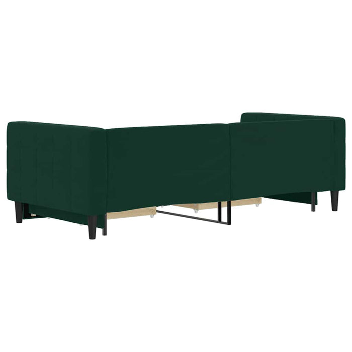 Pat de zi cu extensie și sertare verde închis 90x200 cm catifea - WALTI WALTI