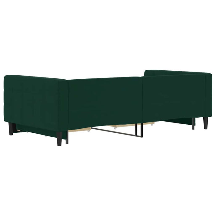 Pat de zi cu extensie și sertare verde închis 100x200cm catifea - WALTI WALTI