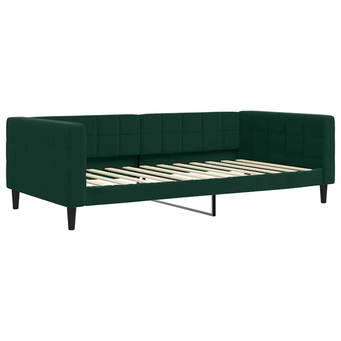 Pat de zi cu extensie și sertare verde închis 100x200cm catifea - WALTI WALTI