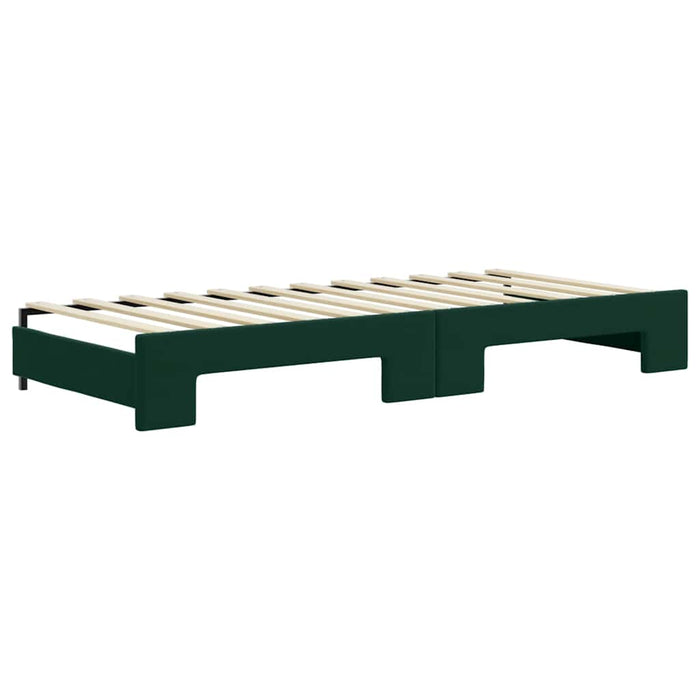 Pat de zi cu extensie și sertare verde închis 90x200 cm catifea - WALTI WALTI
