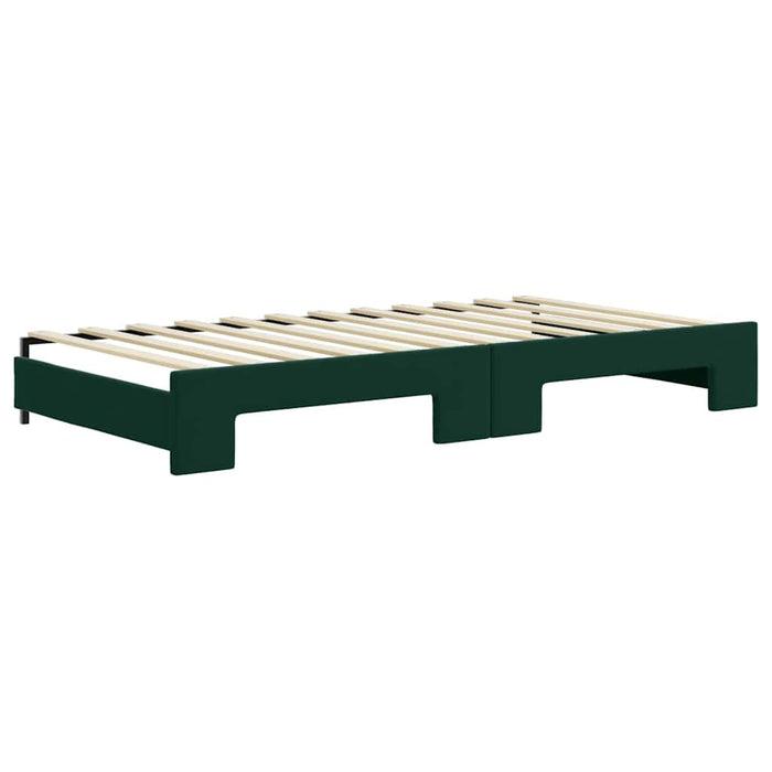 Pat de zi cu extensie și sertare verde închis 100x200cm catifea - WALTI WALTI