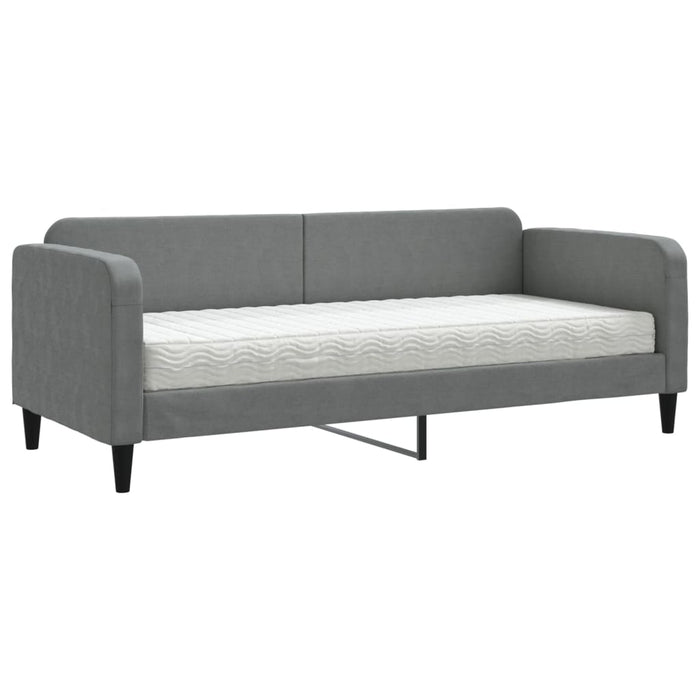 Pat de zi cu saltea, gri închis, 80x200 cm, textil - WALTI WALTI