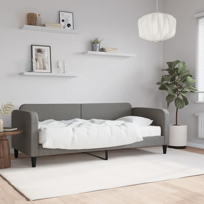 Pat de zi cu saltea, gri închis, 80x200 cm, textil - WALTI WALTI
