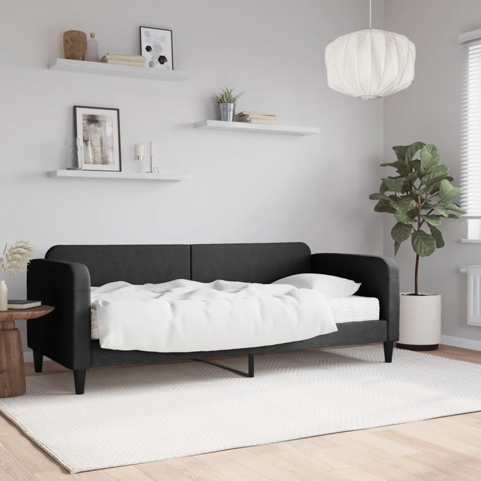 Pat de zi cu saltea, negru, 80x200 cm, textil - WALTI WALTI