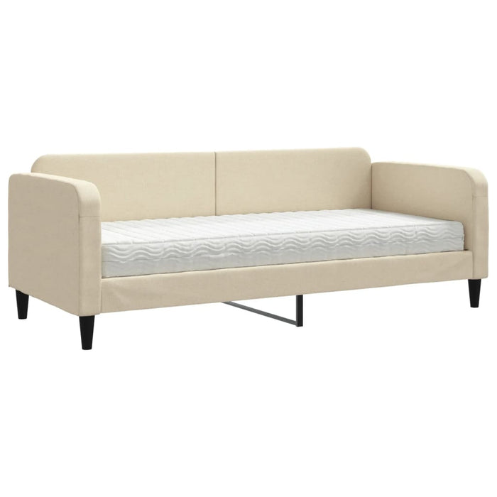 Pat de zi cu saltea, crem, 80x200 cm, textil - WALTI WALTI
