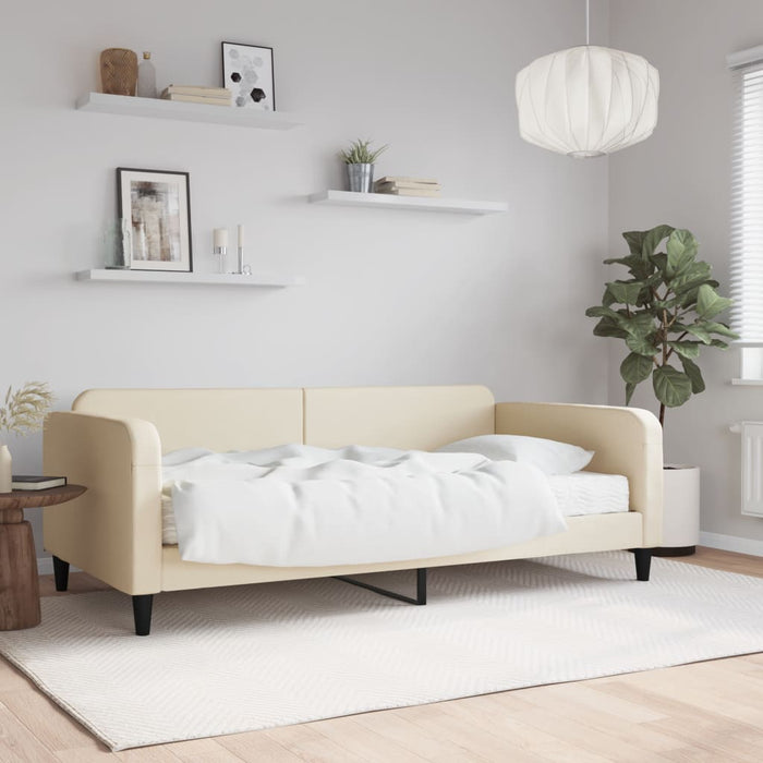 Pat de zi cu saltea, crem, 80x200 cm, textil - WALTI WALTI