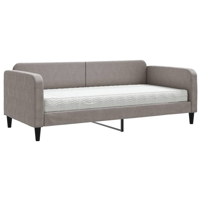 Pat de zi cu saltea, gri taupe, 90x200 cm, textil - WALTI WALTI