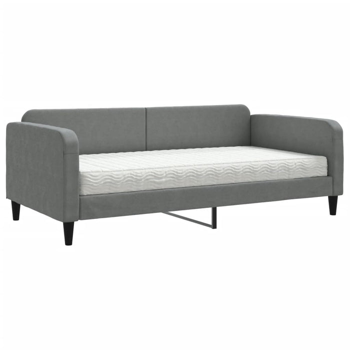 Pat de zi cu saltea, gri închis, 100x200 cm, textil - WALTI WALTI