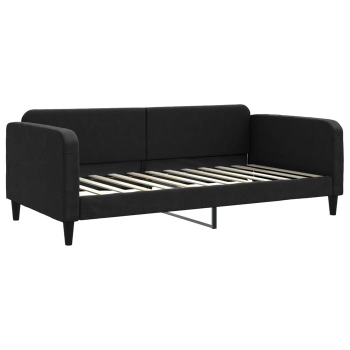 Pat de zi cu saltea, negru, 100x200 cm, textil - WALTI WALTI