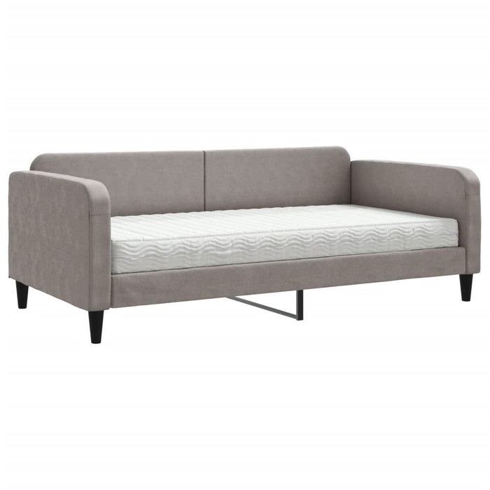 Pat de zi cu saltea, gri taupe, 100x200 cm, textil WALTI