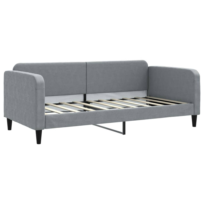 Pat de zi cu saltea, gri deschis, 90x190 cm, textil WALTI