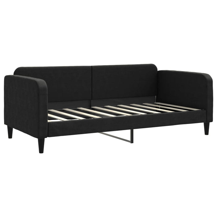 Pat de zi cu saltea, negru, 90x190 cm, textil - WALTI WALTI