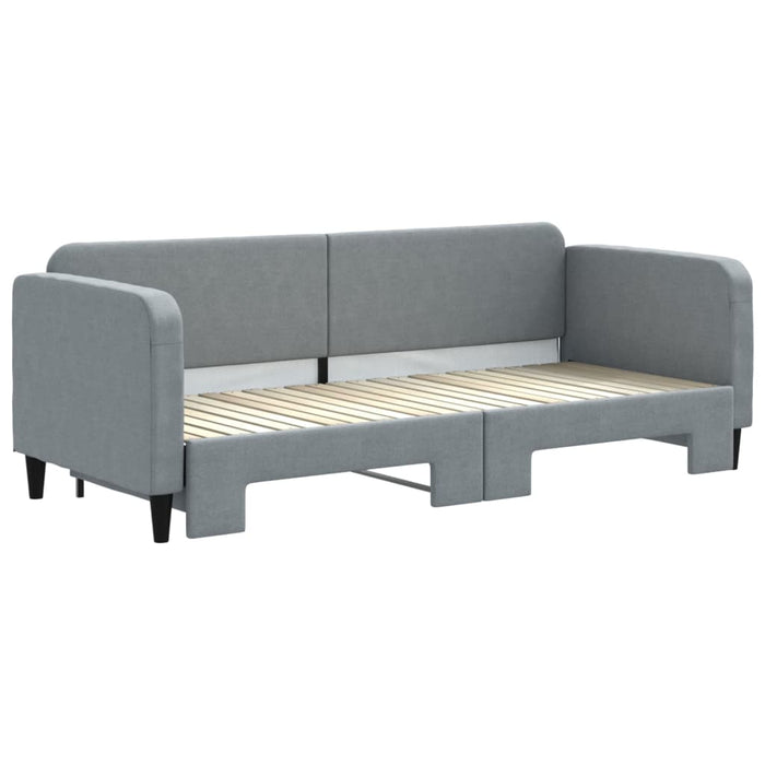 Pat de zi cu extensie, gri deschis, 80x200 cm, textil - WALTI WALTI