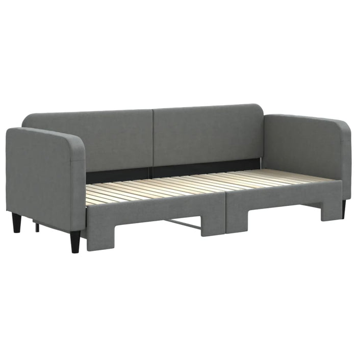 Pat de zi cu extensie, gri închis, 80x200 cm, textil - WALTI WALTI