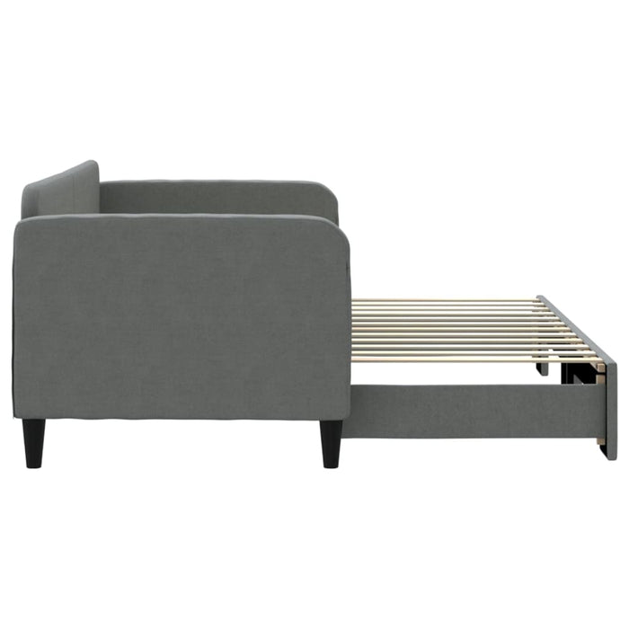 Pat de zi cu extensie, gri închis, 80x200 cm, textil - WALTI WALTI