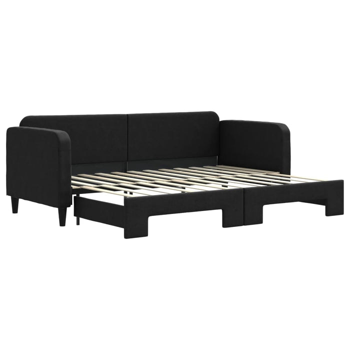 Pat de zi cu extensie, negru, 80x200 cm, textil - WALTI WALTI
