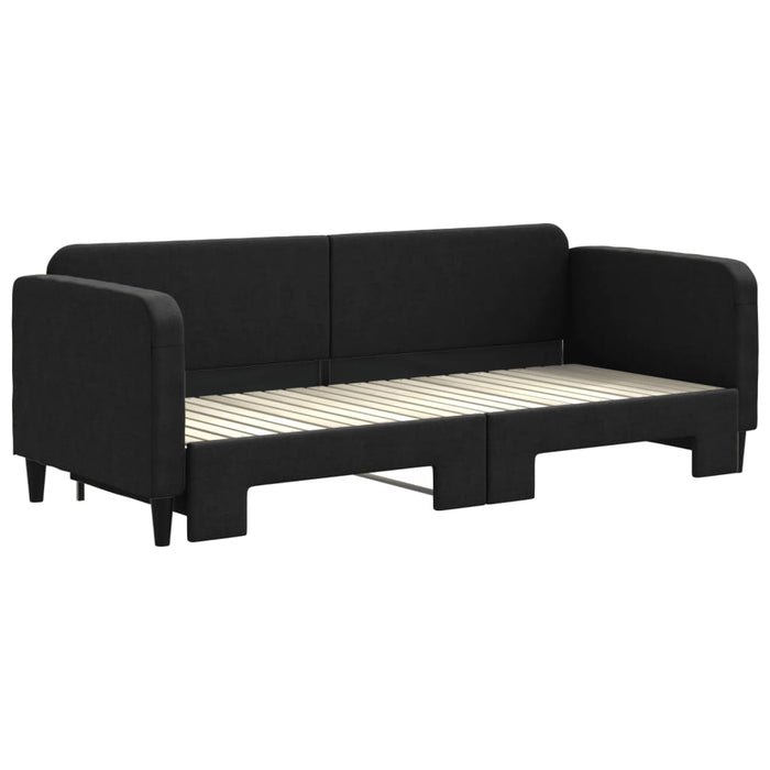 Pat de zi cu extensie, negru, 80x200 cm, textil - WALTI WALTI