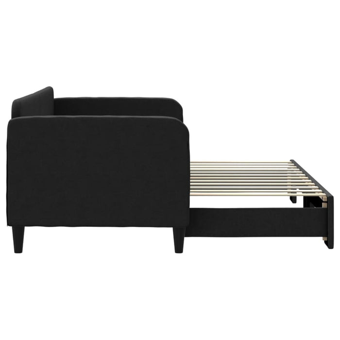 Pat de zi cu extensie, negru, 80x200 cm, textil - WALTI WALTI