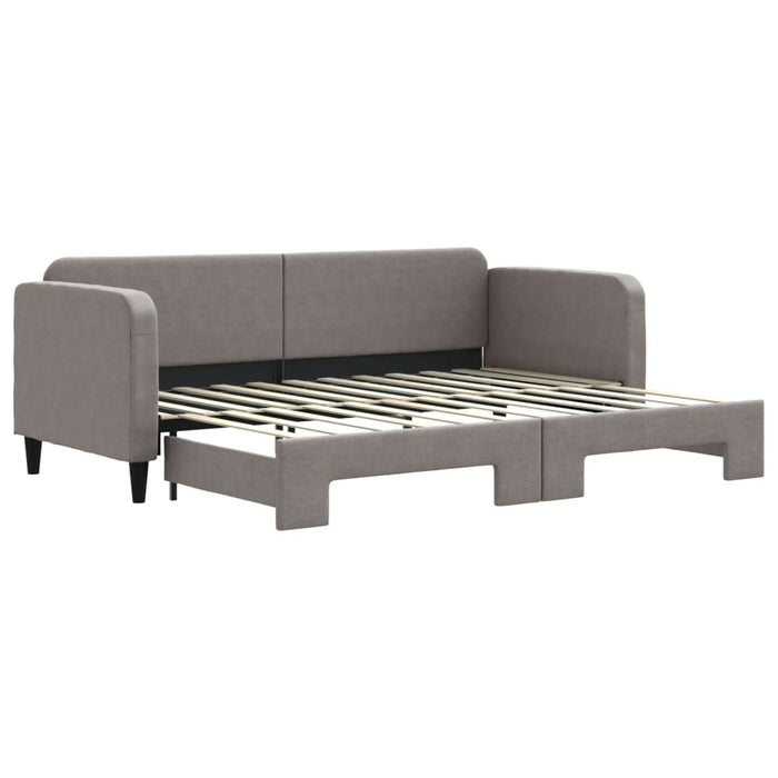 Pat de zi cu extensie, gri taupe, 80x200 cm, textil - WALTI WALTI