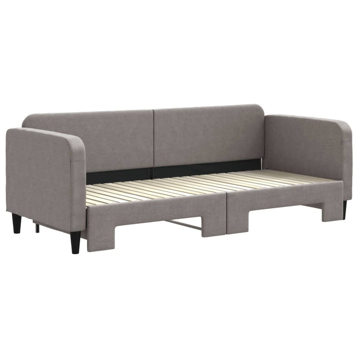 Pat de zi cu extensie, gri taupe, 80x200 cm, textil - WALTI WALTI