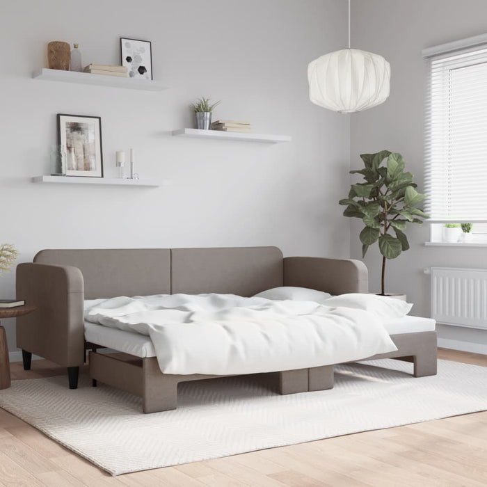Pat de zi cu extensie, gri taupe, 80x200 cm, textil - WALTI WALTI