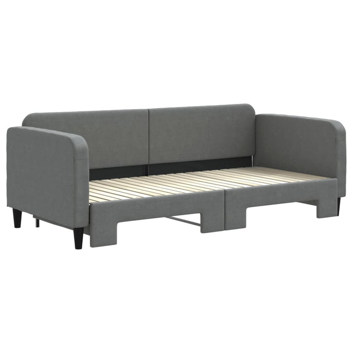 Pat de zi cu extensie, gri închis, 90x200 cm, textil - WALTI WALTI