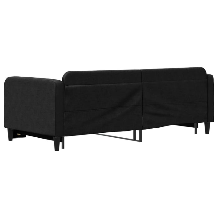 Pat de zi cu extensie, negru, 90x200 cm, textil - WALTI WALTI