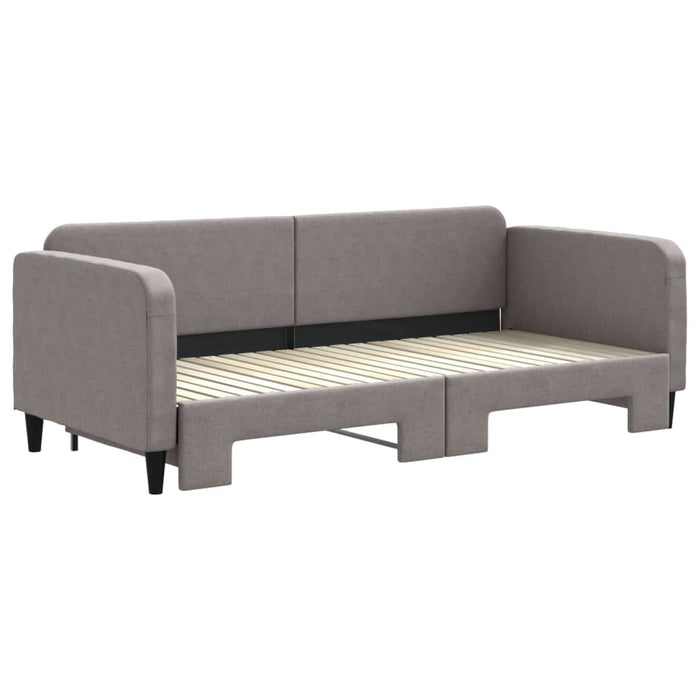 Pat de zi cu extensie, gri taupe, 90x200 cm, textil - WALTI WALTI