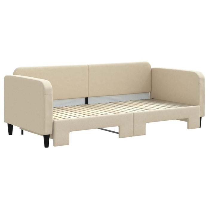 Pat de zi cu extensie, crem, 90x200 cm, textil - WALTI WALTI