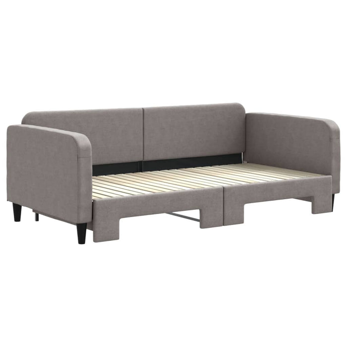 Pat de zi cu extensie, gri taupe, 100x200 cm, textil - WALTI WALTI