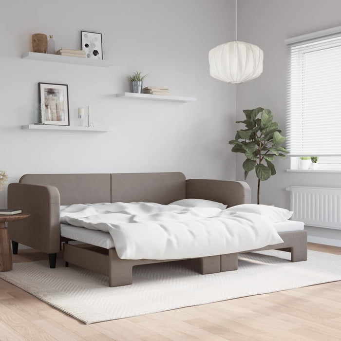 Pat de zi cu extensie, gri taupe, 100x200 cm, textil - WALTI WALTI