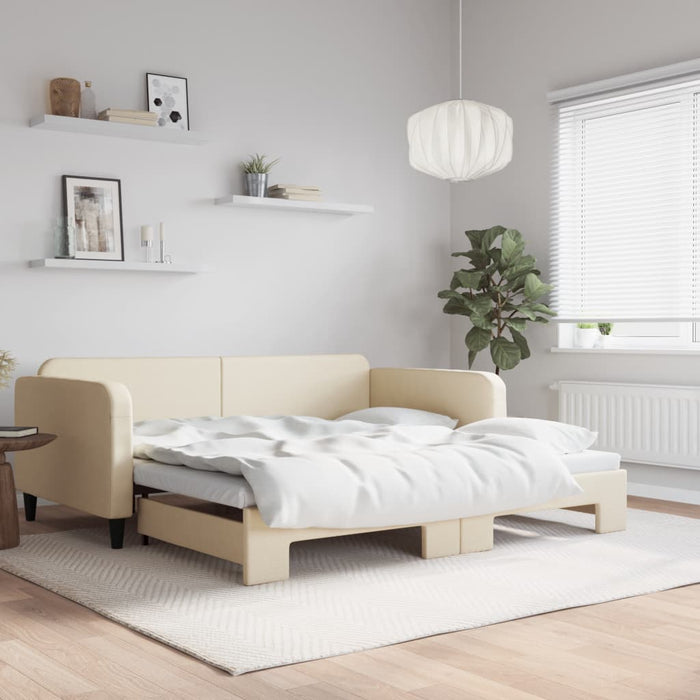 Pat de zi cu extensie, crem, 100x200 cm, textil - WALTI WALTI