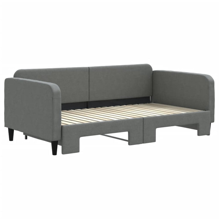 Pat de zi cu extensie, gri închis, 90x190 cm, textil - WALTI WALTI