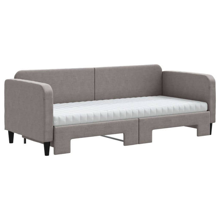 Pat de zi cu extensie și saltele, gri taupe, 80x200 cm, textil - WALTI WALTI