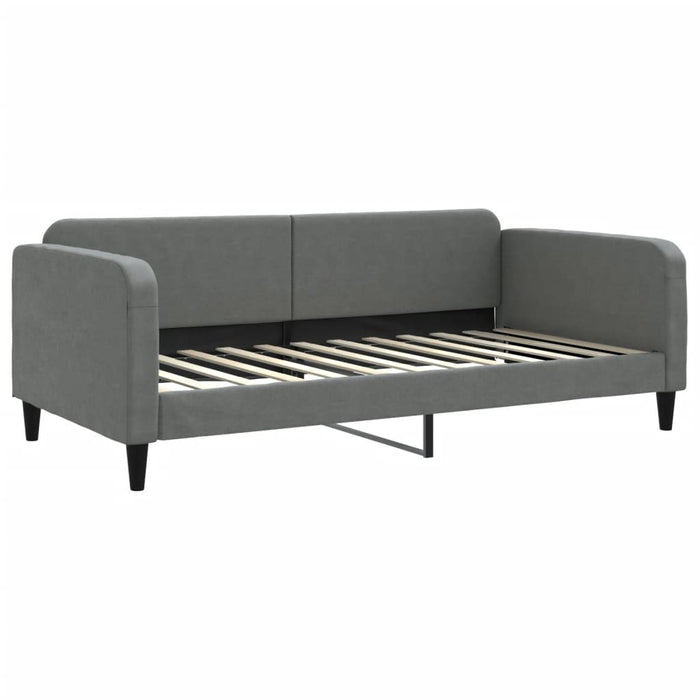 Pat de zi cu extensie și saltele, gri închis, 100x200 cm textil - WALTI WALTI