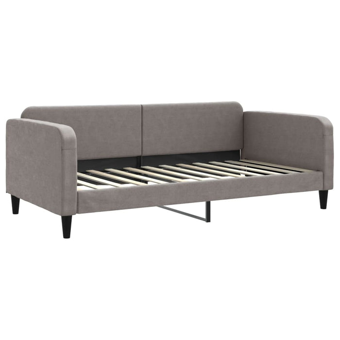 Pat de zi cu extensie și saltele, gri taupe, 100x200 cm, textil - WALTI WALTI