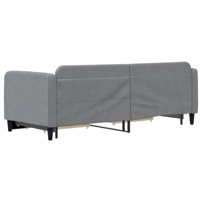 Pat de zi cu extensie și sertare, gri deschis, 80x200 cm textil - WALTI WALTI