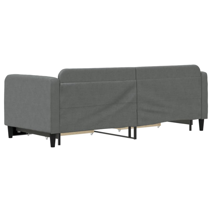 Pat de zi cu extensie și sertare, gri închis, 80x200 cm textil - WALTI WALTI