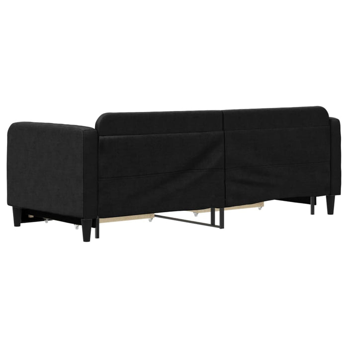 Pat de zi cu extensie și sertare, negru, 80x200 cm, textil - WALTI WALTI