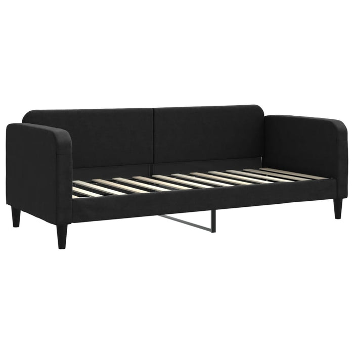 Pat de zi cu extensie și sertare, negru, 80x200 cm, textil - WALTI WALTI