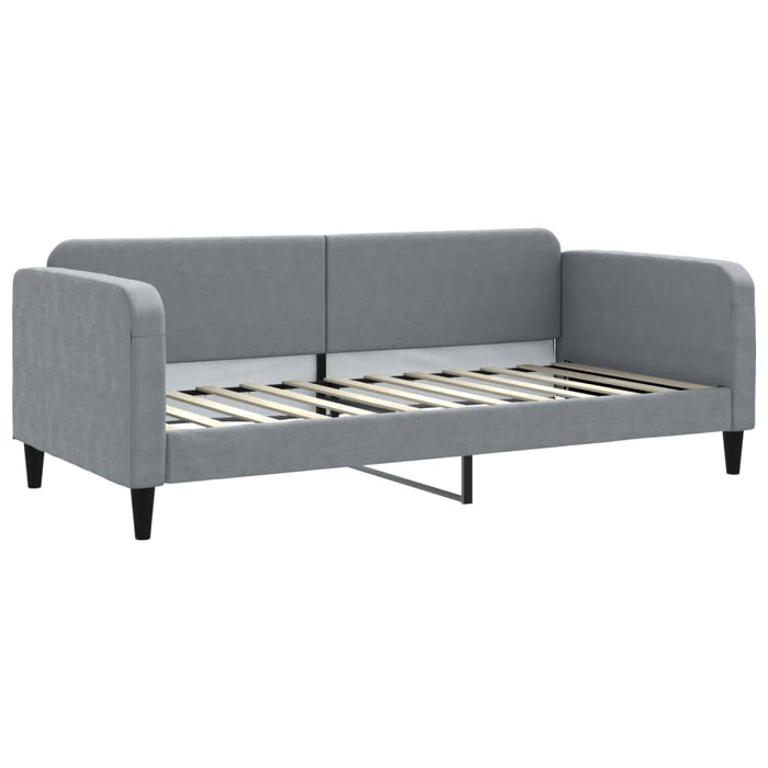 Pat de zi cu extensie și sertare, gri deschis, 90x200 cm textil - WALTI WALTI
