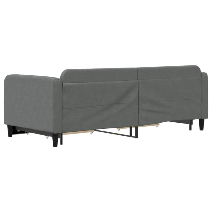 Pat de zi cu extensie și sertare, gri închis, 90x200 cm textil - WALTI WALTI