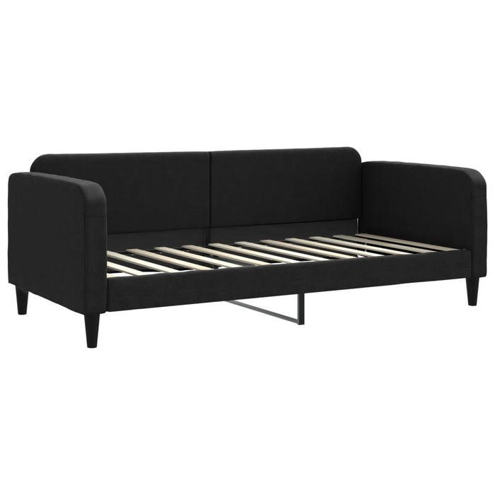 Pat de zi cu extensie și sertare, negru, 90x200 cm, textil - WALTI WALTI