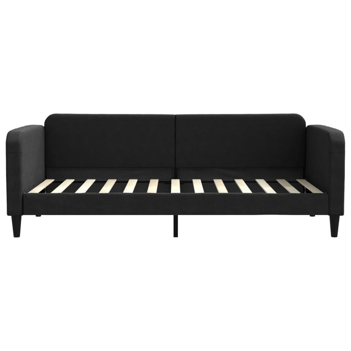 Pat de zi cu extensie și sertare, negru, 90x200 cm, textil - WALTI WALTI