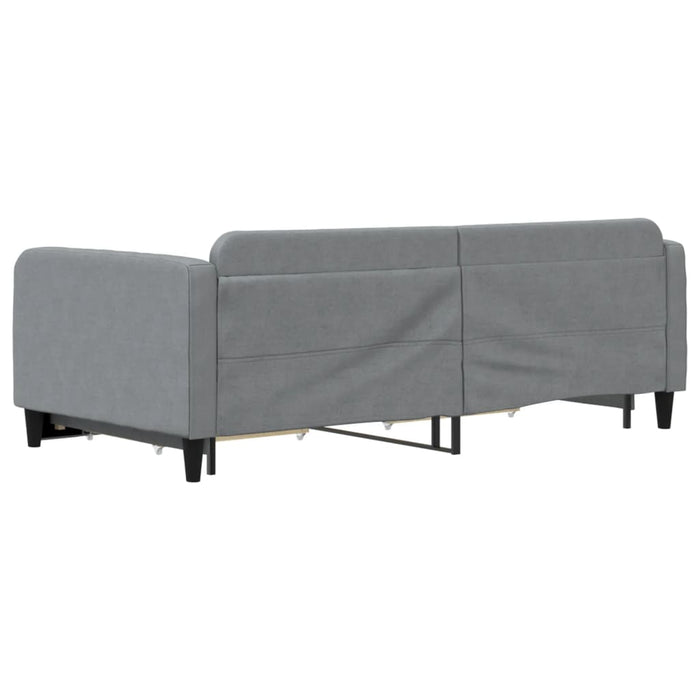 Pat de zi cu extensie și sertare, gri deschis 100x200 cm textil - WALTI WALTI