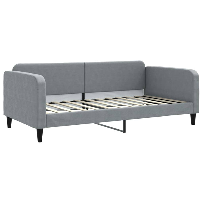 Pat de zi cu extensie și sertare, gri deschis 100x200 cm textil - WALTI WALTI