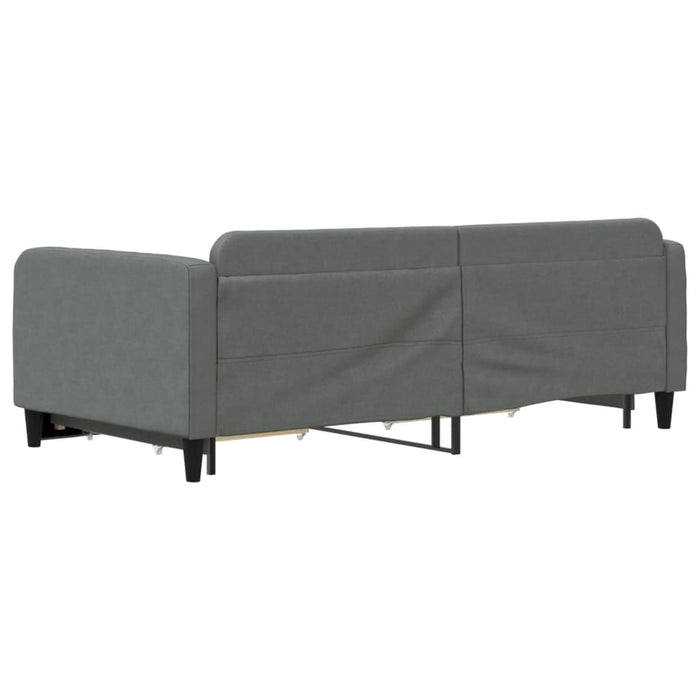 Pat de zi cu extensie și sertare, gri închis, 100x200 cm textil - WALTI WALTI